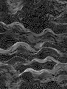 黑白波浪纹理抽象图案