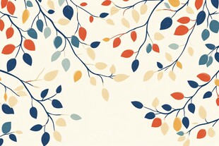 多彩枝叶图案背景