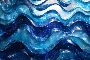 梦幻蓝色波浪纹理图案