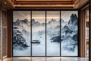 中式山水屏风 尽显雅致古韵