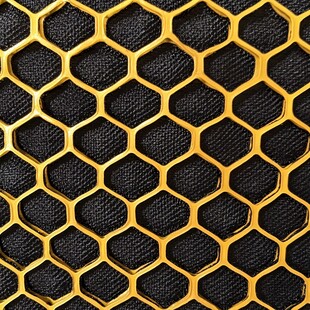 金色蜂巢状黑色纹理图案