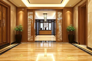 中式豪华大厅优雅过道设计