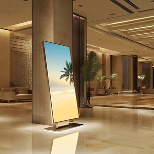 大厅中的时尚立式显示屏