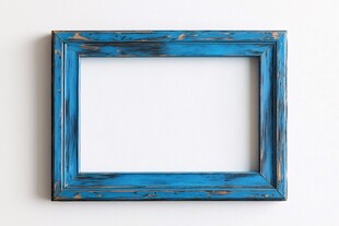 蓝色复古风木质相框