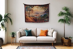 田园风挂毯装饰温馨客厅