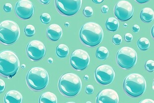 清新蓝绿气泡背景图案