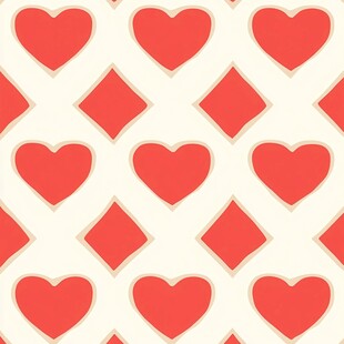 爱心与菱形图案无缝背景
