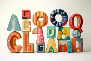 多彩立体字母艺术造型