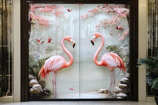 双火烈鸟中式梦幻玄关图