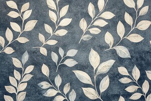蓝底叶纹精美壁纸图案