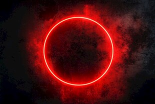 红色霓虹圆环炫酷背景图
