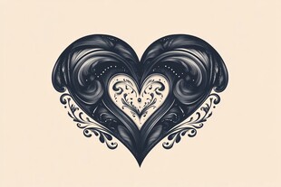 复古心形艺术图案设计
