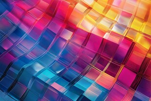 炫彩几何方块抽象背景图