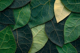 多彩叶片的自然纹理之美