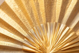 金色折扇细节特写
