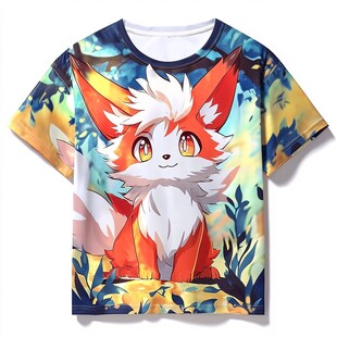 可爱狐狸图案T恤