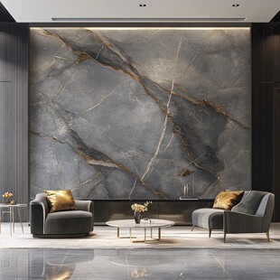 现代轻奢风大理石客厅一角