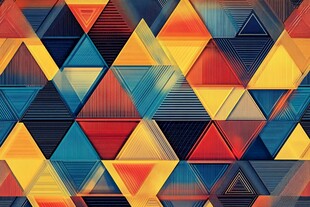 多彩几何三角抽象图案背景