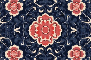 复古中式花卉图案纹理