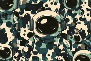 宇航主题迷彩风图案设计