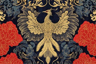 凤凰牡丹中式传统纹样