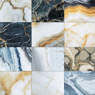 多样大理石纹理图案集合