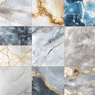 多样大理石纹理瓷砖展示