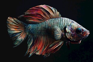 五彩斑斓的暹罗斗鱼