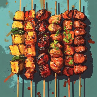 美味烤肉串 视觉与味觉诱惑