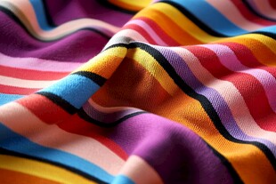 多彩条纹织物的精美纹理