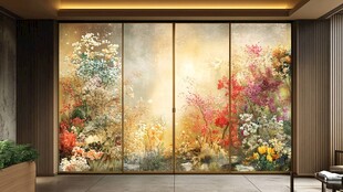 繁花艺术屏风 室内装饰美学