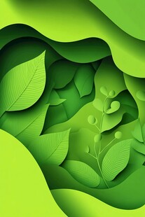 立体绿叶创意艺术背景图