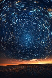 梦幻星轨下的壮丽夜空