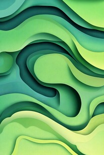 绿色立体波浪抽象背景图