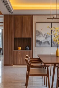 中式风餐厅的雅致角落