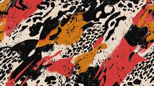 抽象豹纹涂鸦风艺术图案