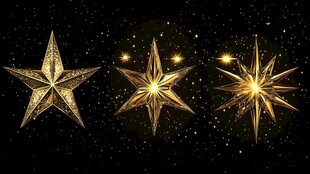 闪耀金色星星 梦幻夜空元素