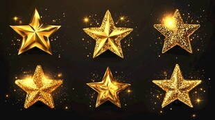 闪耀金色星星素材集合