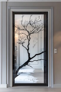 中式禅意玻璃门装饰艺术