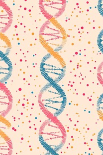 DNA链多彩图案无缝背景