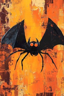诡异蝙蝠插画 神秘氛围浓