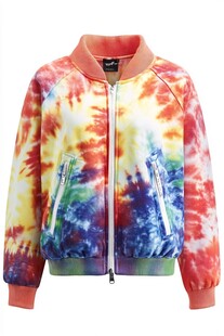 彩色扎染拉链短款夹克
