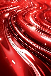 红色流体动感光泽背景图