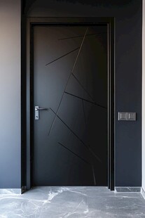 现代简约风格黑色创意房门