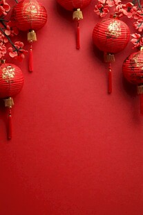 喜庆红灯笼装点红火背景