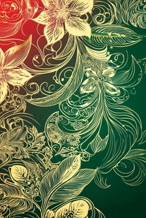 复古花卉渐变背景图案