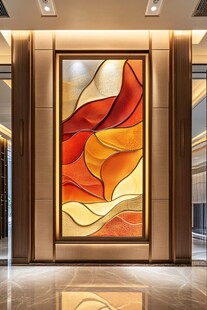 抽象艺术玻璃壁画装饰空间