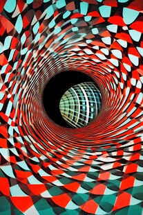 彩色几何图案构成的隧道