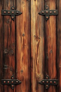 复古木门的精致金属扣件