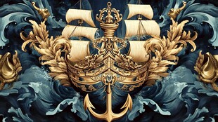 金色航海主题华丽装饰图案